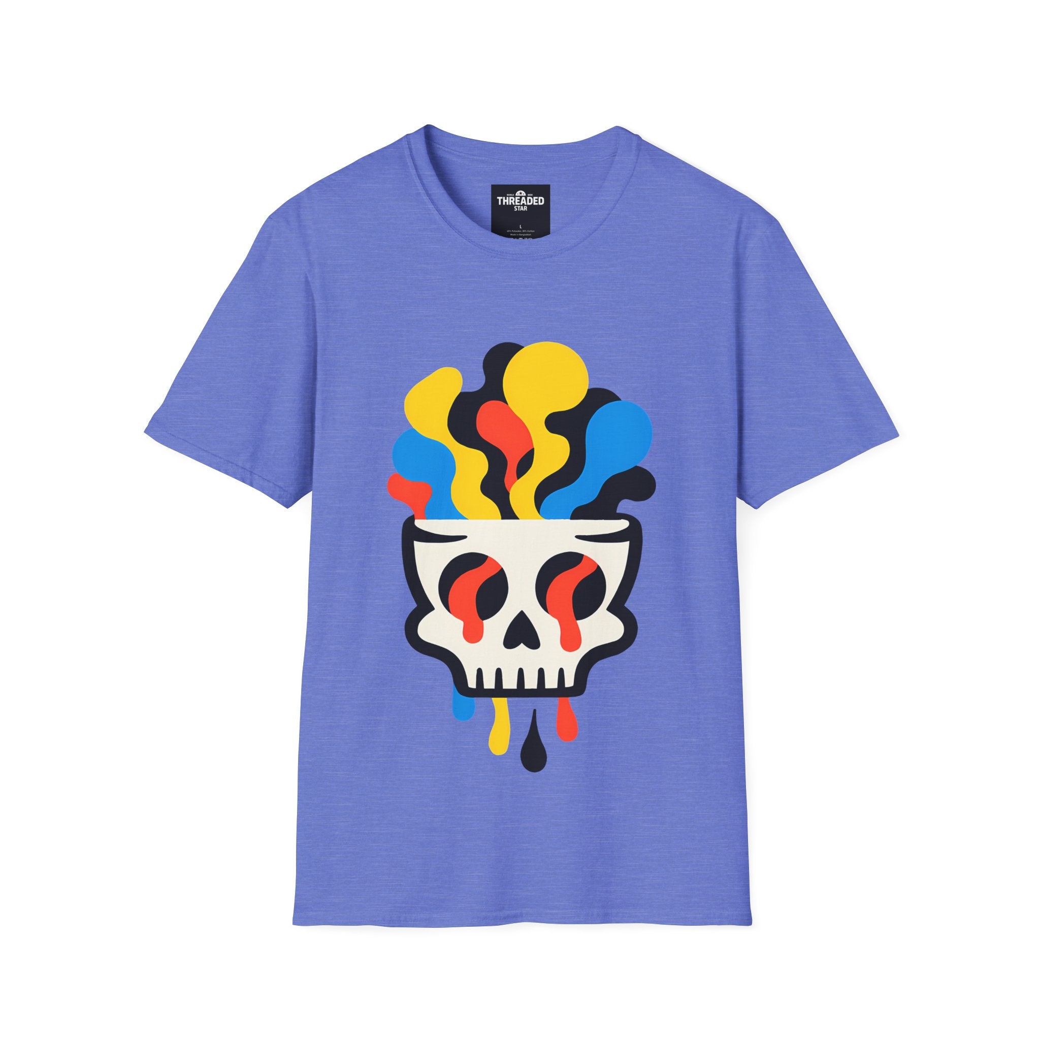 Psychedelic Skull Tee — Colorful Melting Skull Graphic T-Shirt