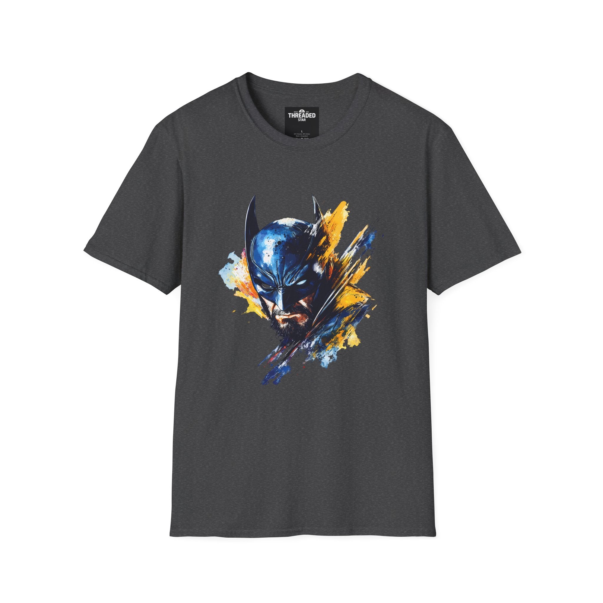 Batman Watercolor Portrait T-Shirt — Abstract Superhero Graphic Tee