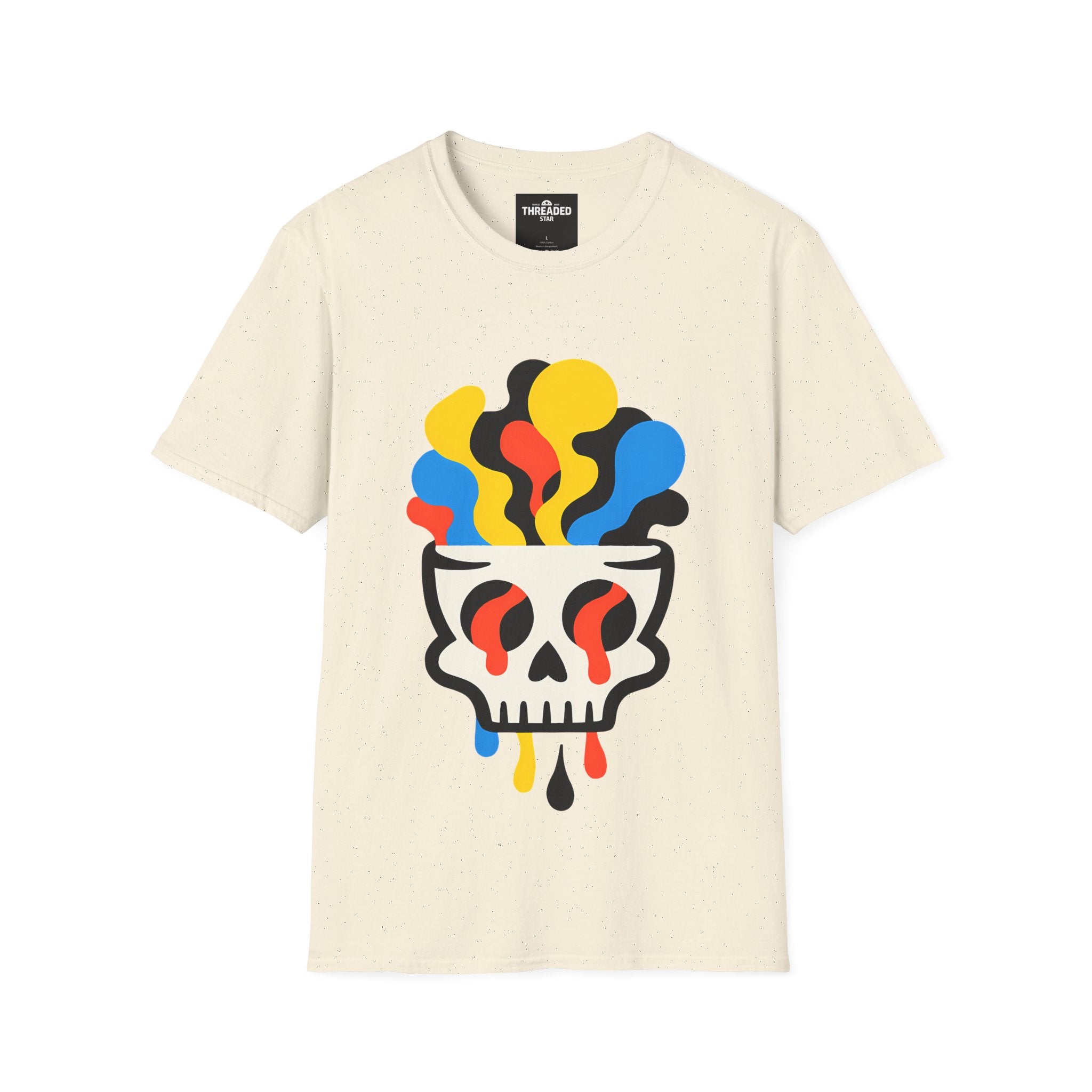 Psychedelic Skull Tee — Colorful Melting Skull Graphic T-Shirt