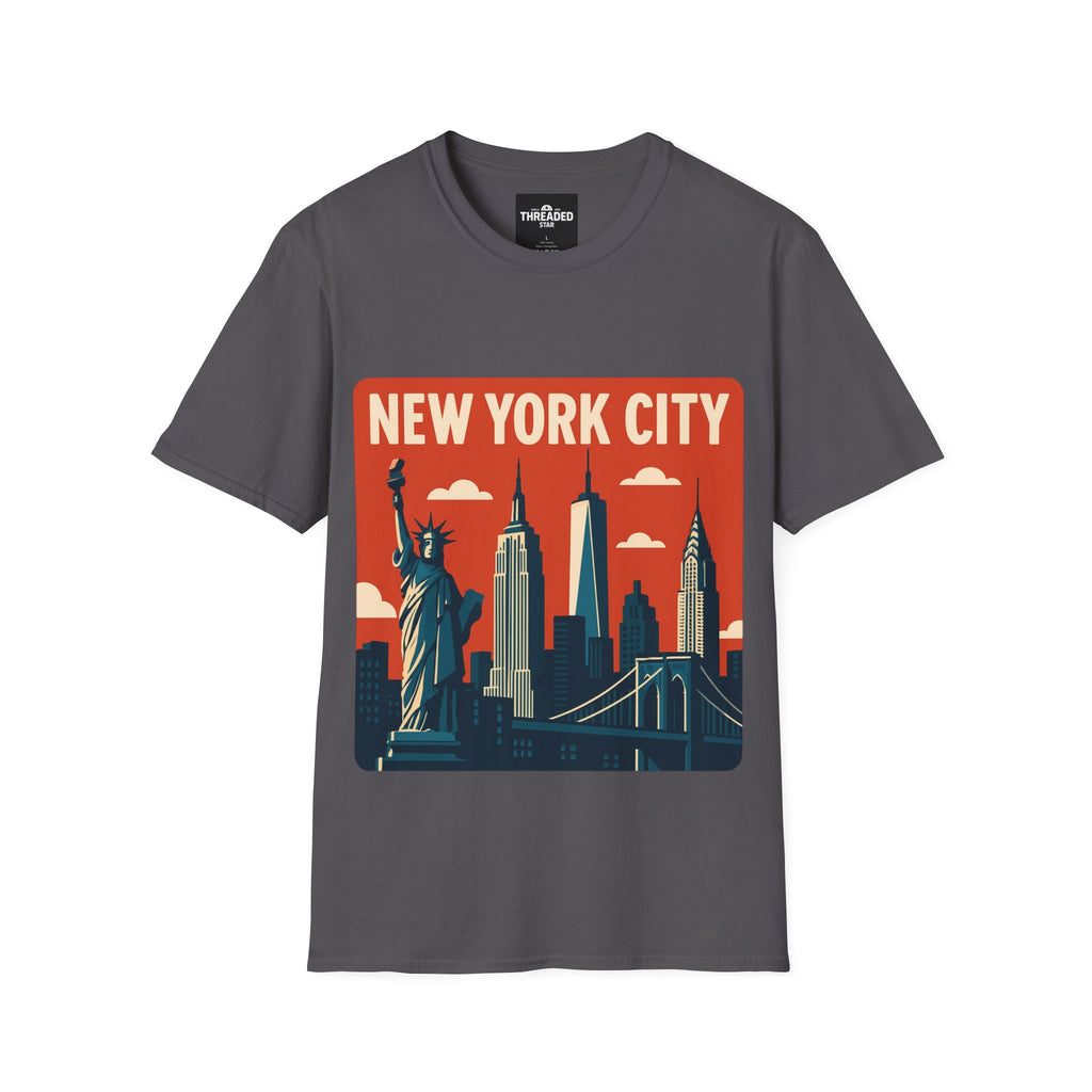 New York City Skyline T-Shirt – Retro Statue of Liberty Design