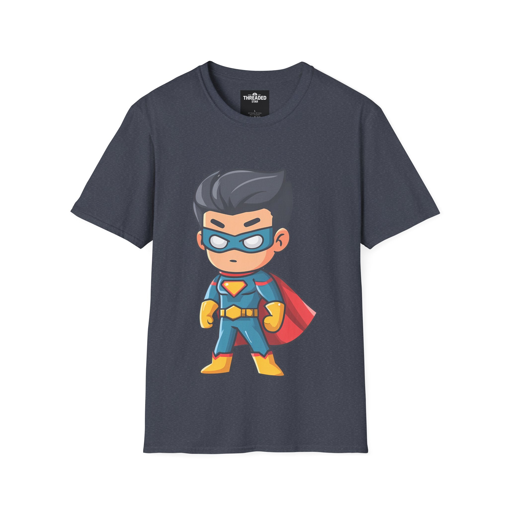 Adults Superhero T-Shirt – Unisex Cute Masked Hero Graphic Tee