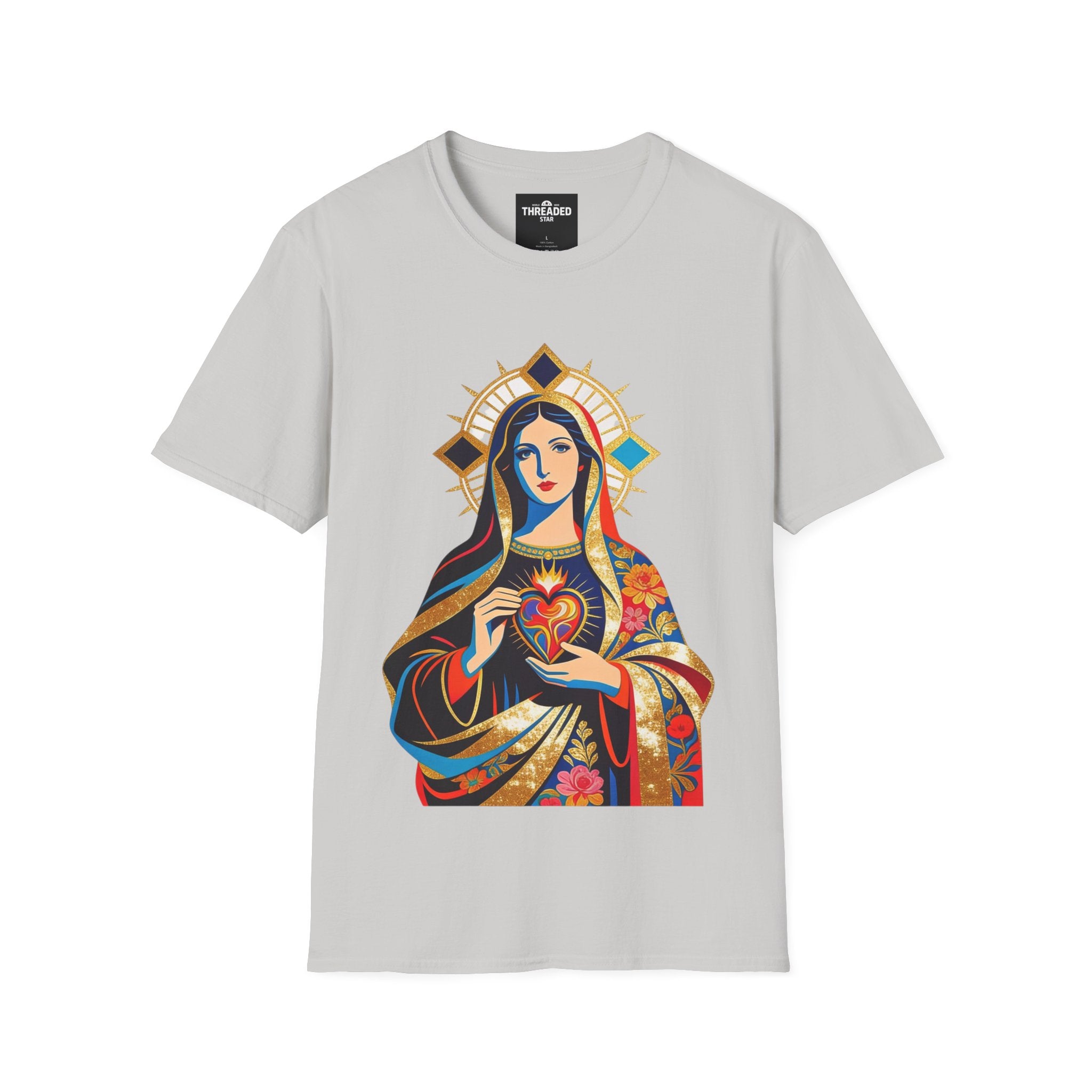 Sacred Heart Virgin Mary T-Shirt — Colorful Religious Catholic Tee