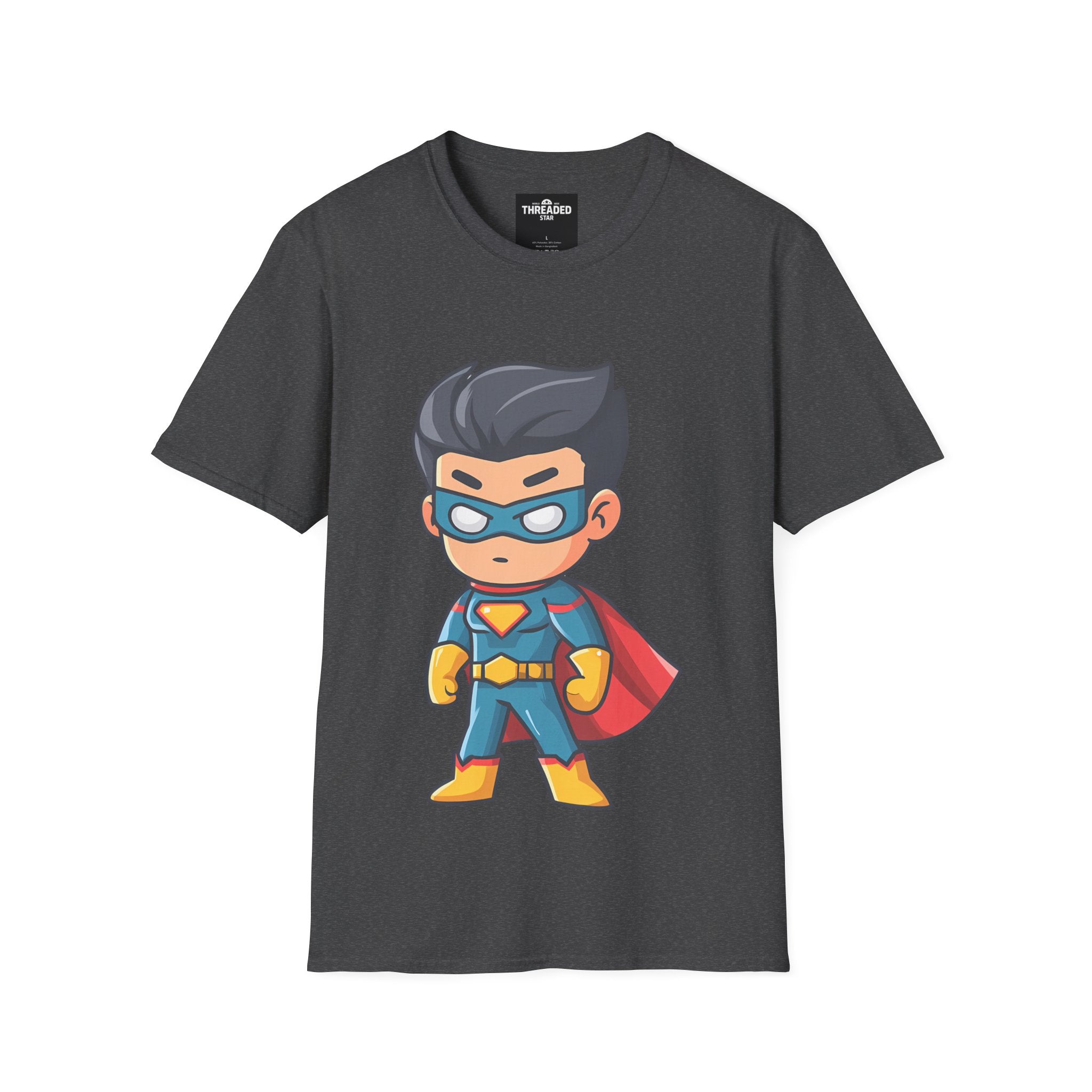 Adults Superhero T-Shirt – Unisex Cute Masked Hero Graphic Tee