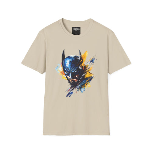 Batman Watercolor Portrait T-Shirt — Abstract Superhero Graphic Tee