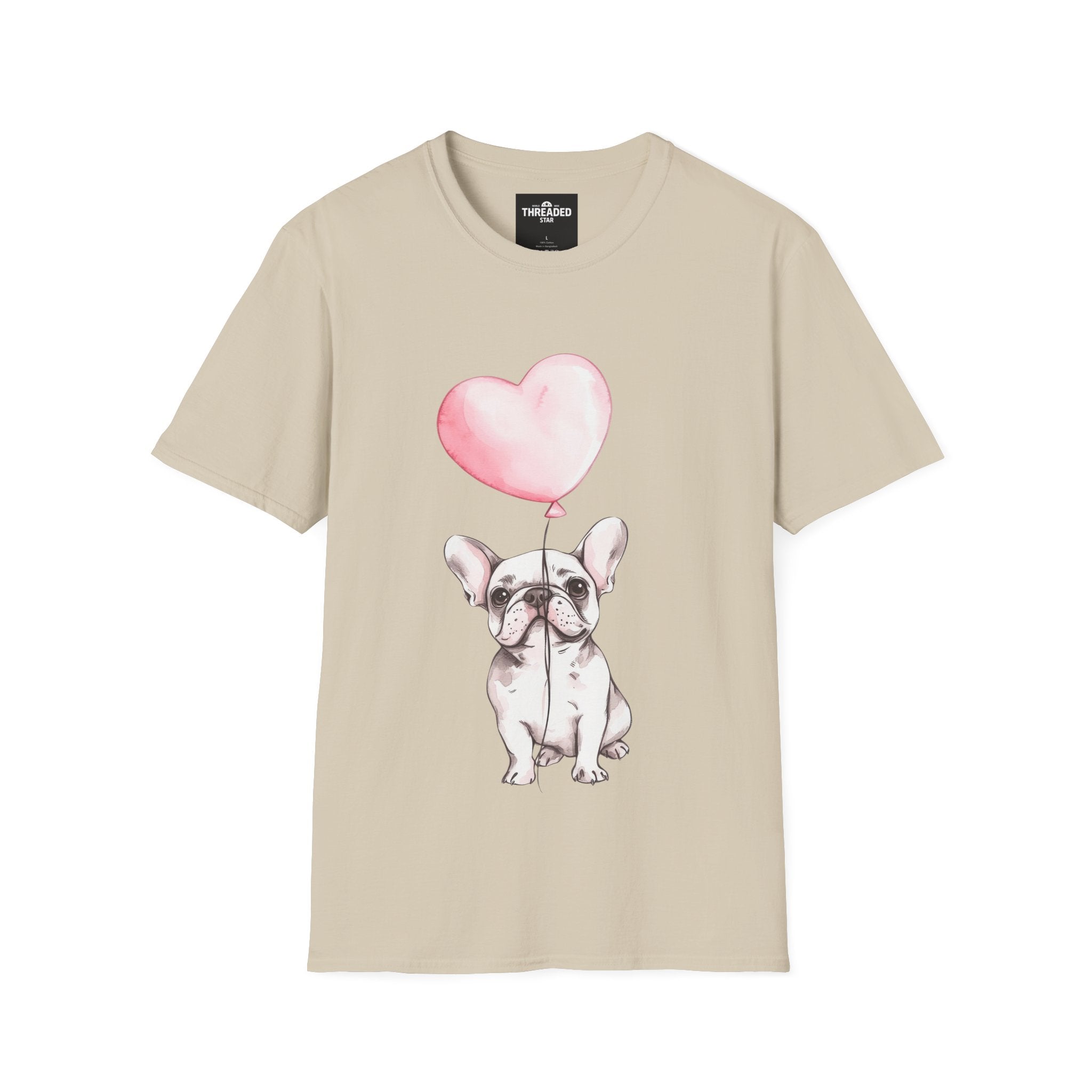 French Bulldog with Heart Balloon T-Shirt