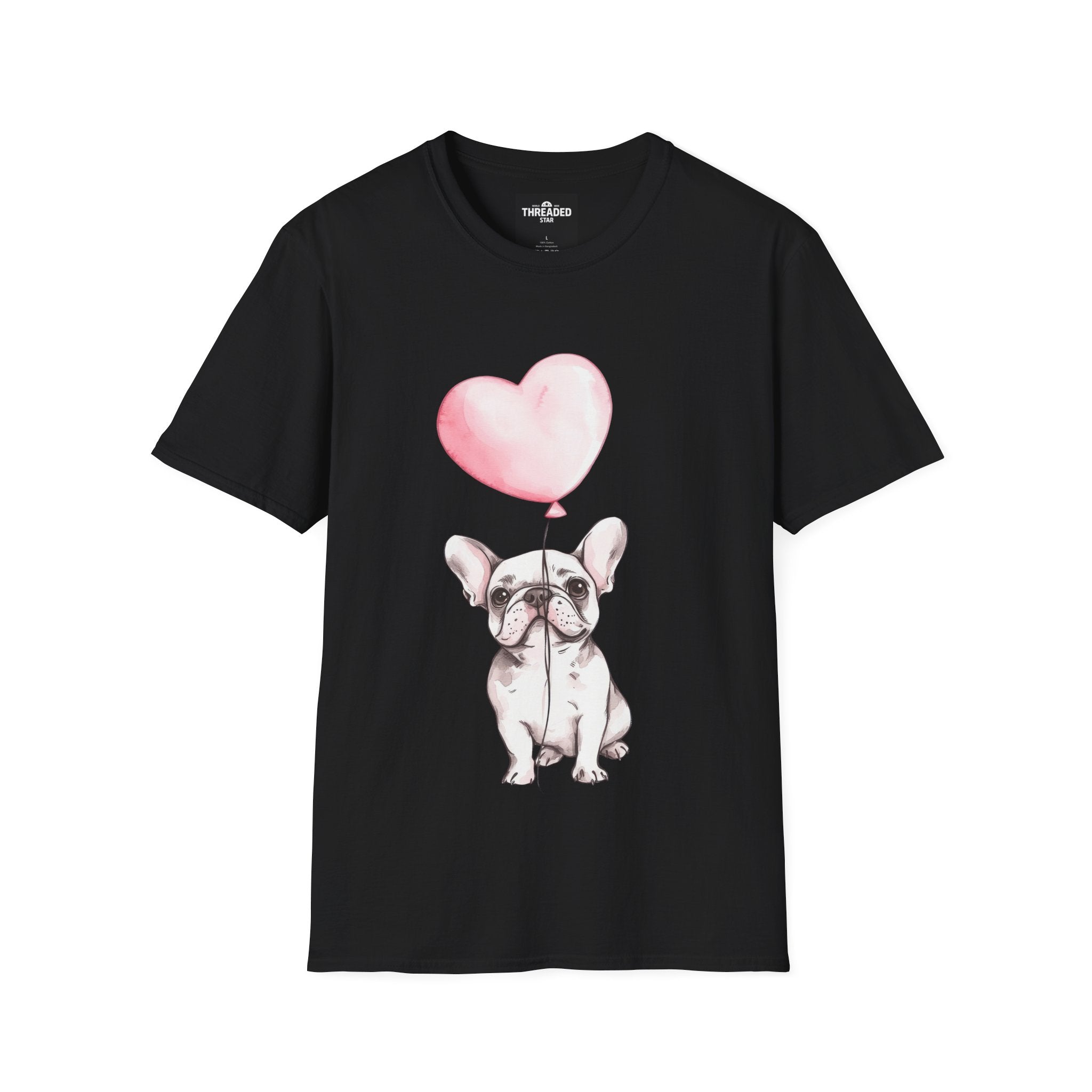 French Bulldog with Heart Balloon T-Shirt