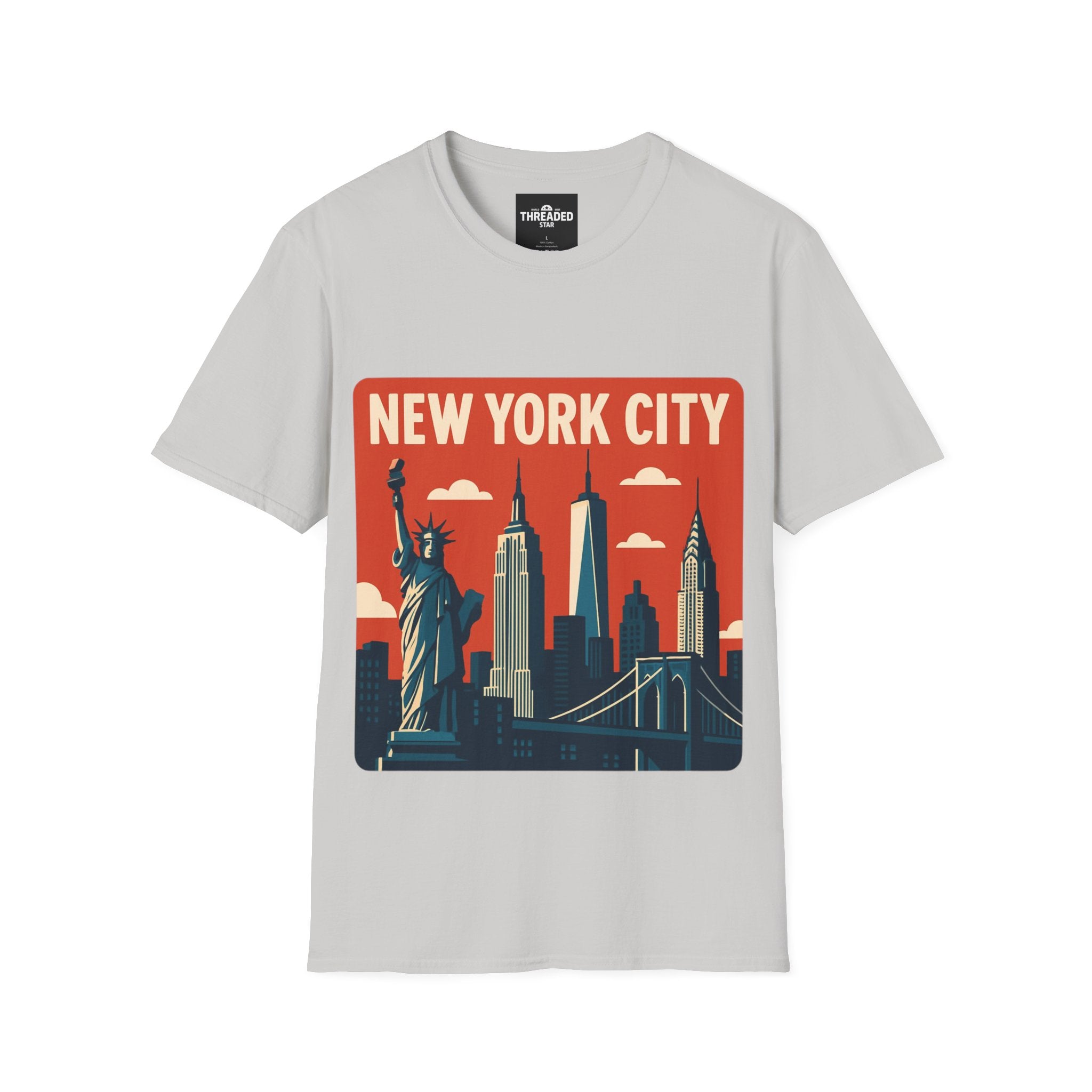 New York City Skyline T-Shirt – Retro Statue of Liberty Design