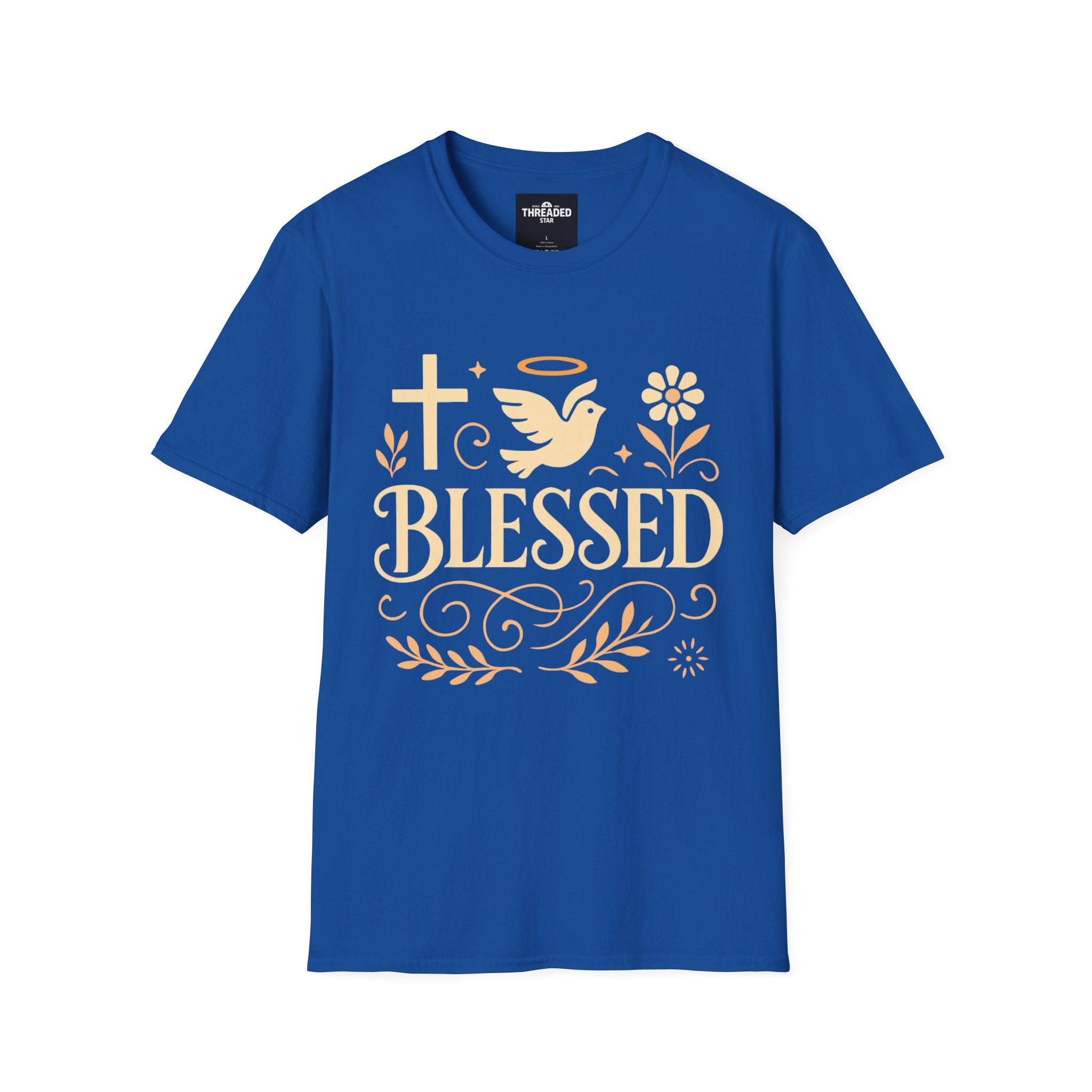 Blessed Floral Tee — Christian Faith Inspirational T-Shirt