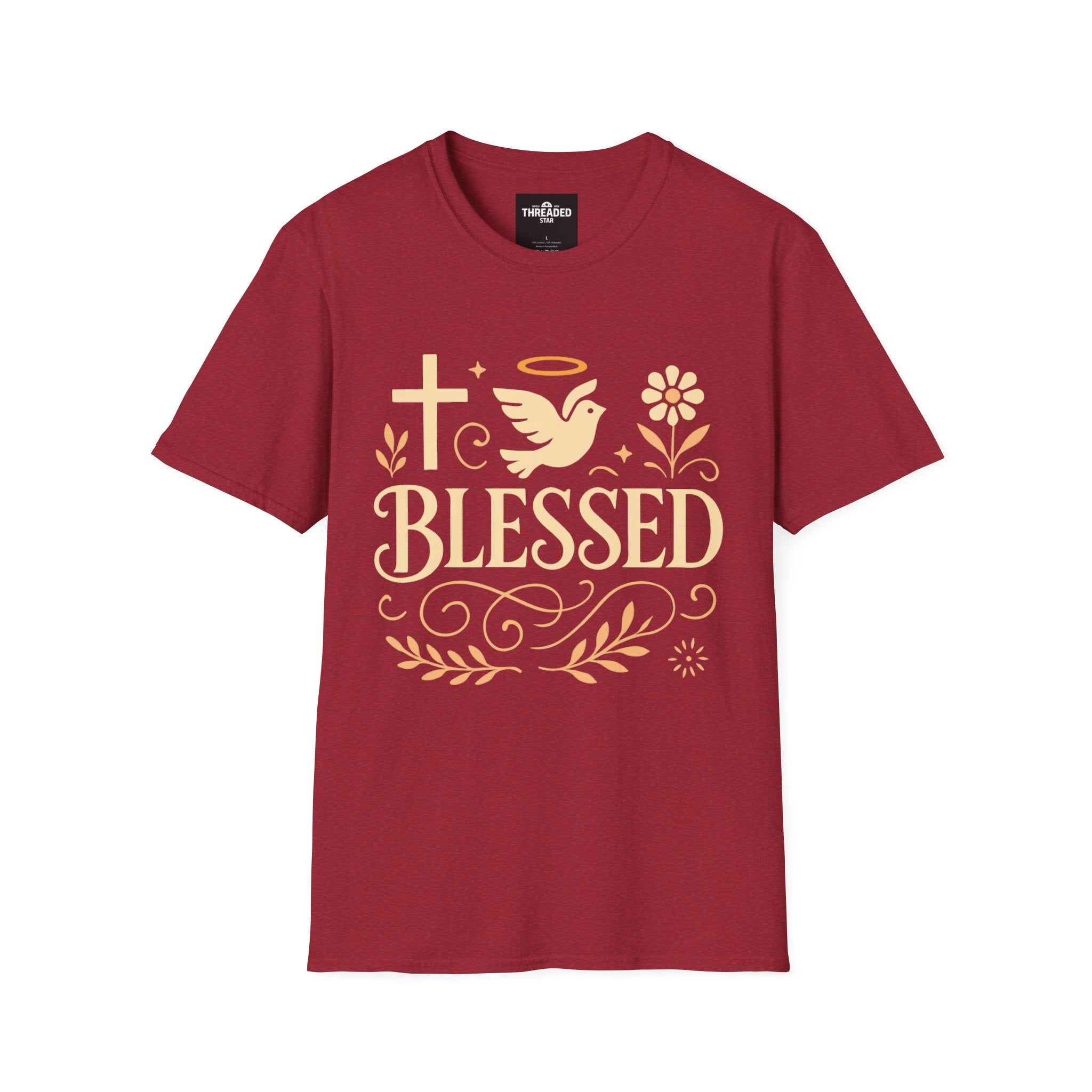 Blessed Floral Tee — Christian Faith Inspirational T-Shirt
