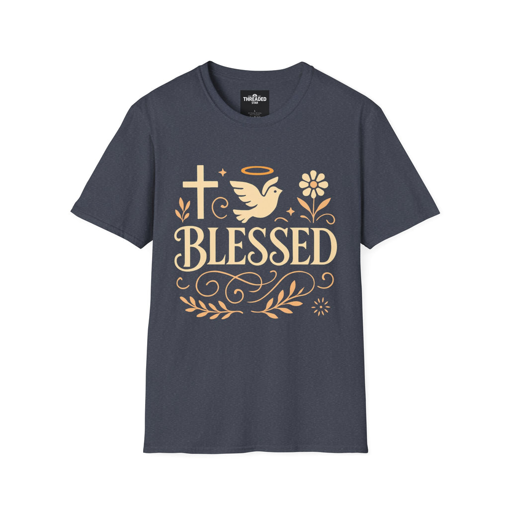 Blessed Floral Tee — Christian Faith Inspirational T-Shirt