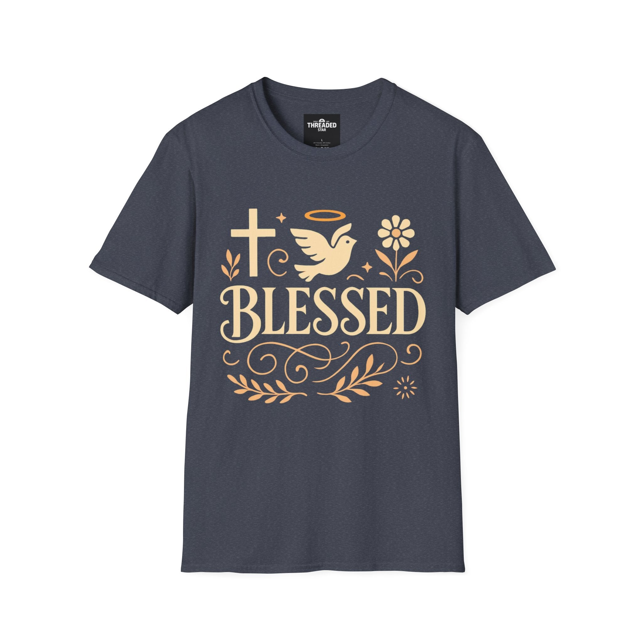 Blessed Floral Tee — Christian Faith Inspirational T-Shirt