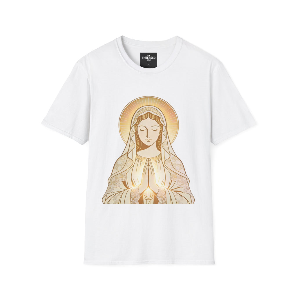 Mary with Candle T-Shirt – Sacred Virgin Mary Prayer Tee