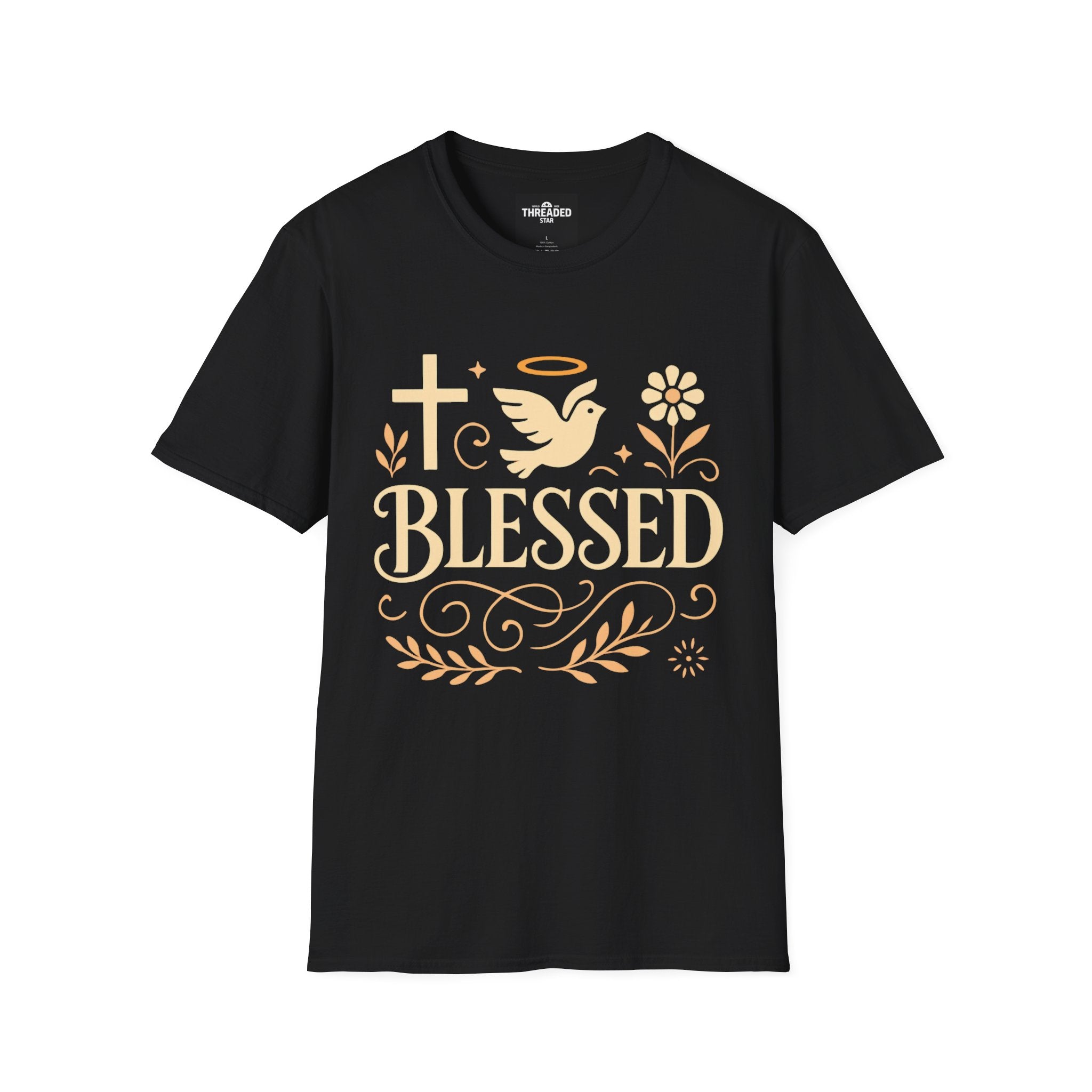 Blessed Floral Tee — Christian Faith Inspirational T-Shirt