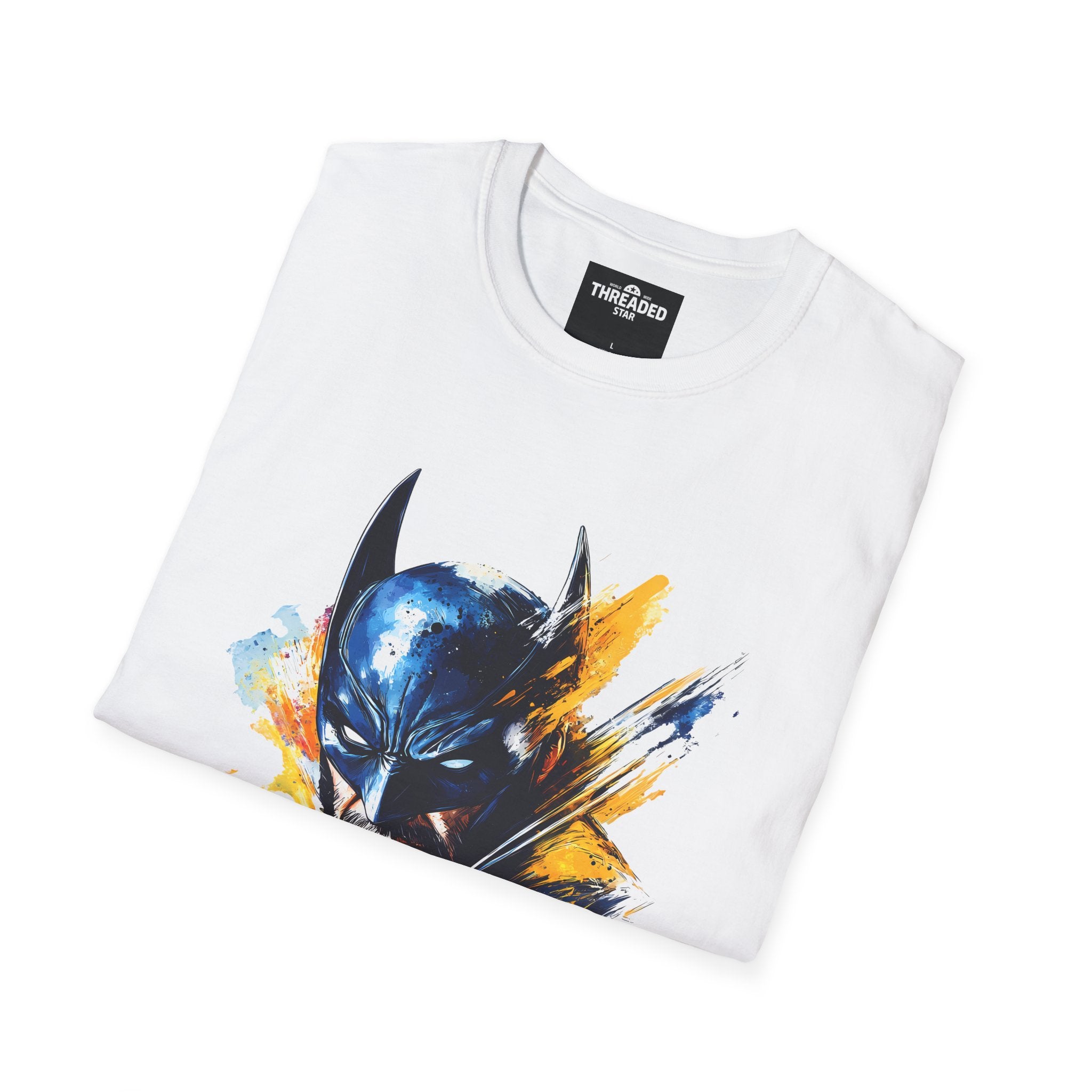 Batman Watercolor Portrait T-Shirt — Abstract Superhero Graphic Tee