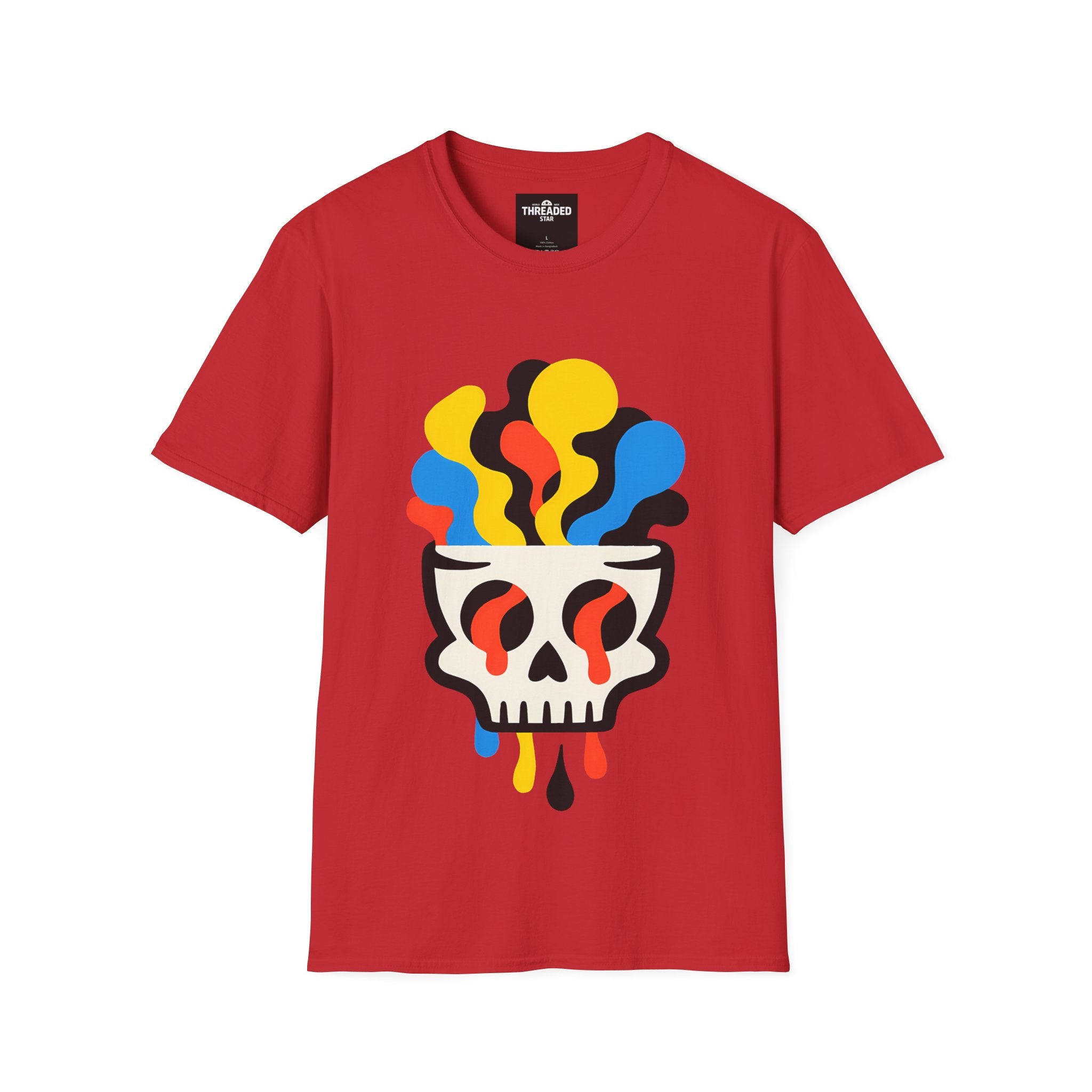 Psychedelic Skull Tee — Colorful Melting Skull Graphic T-Shirt