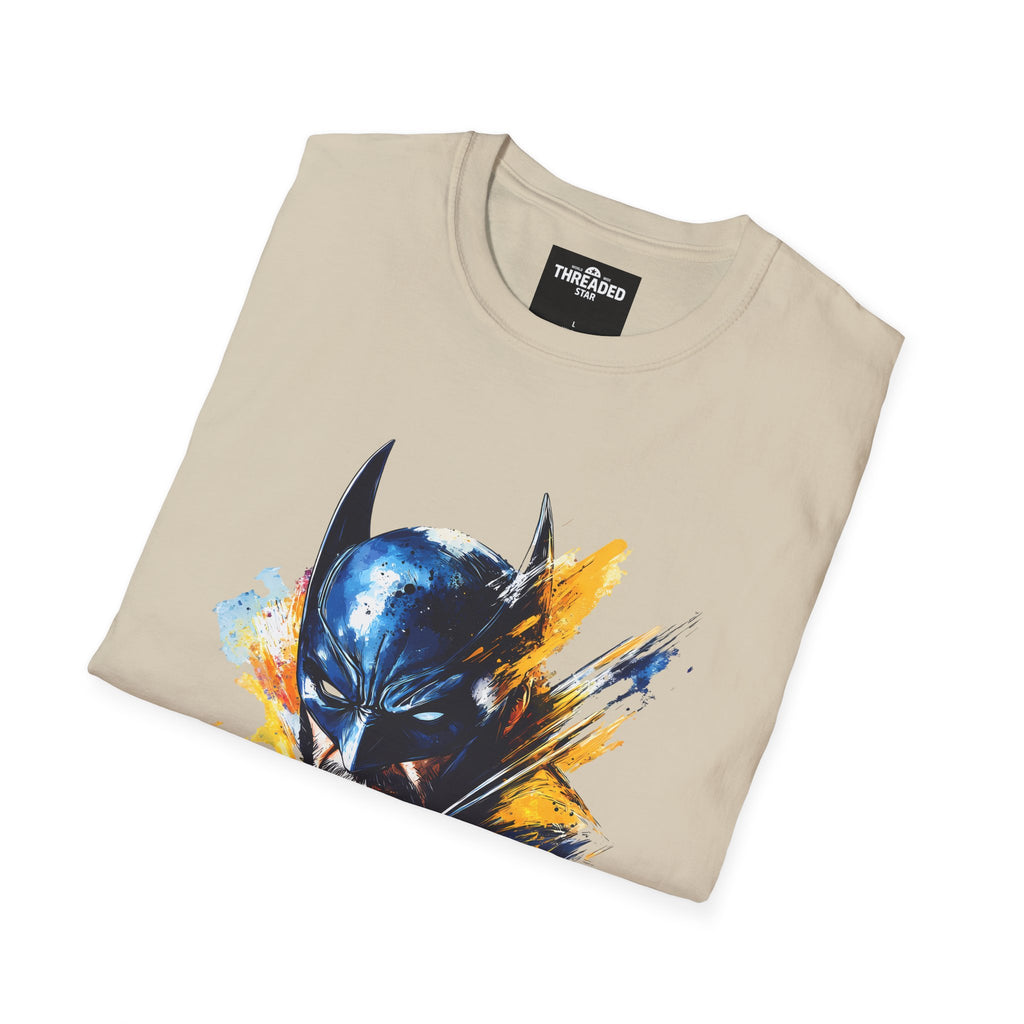 Batman Watercolor Portrait T-Shirt — Abstract Superhero Graphic Tee