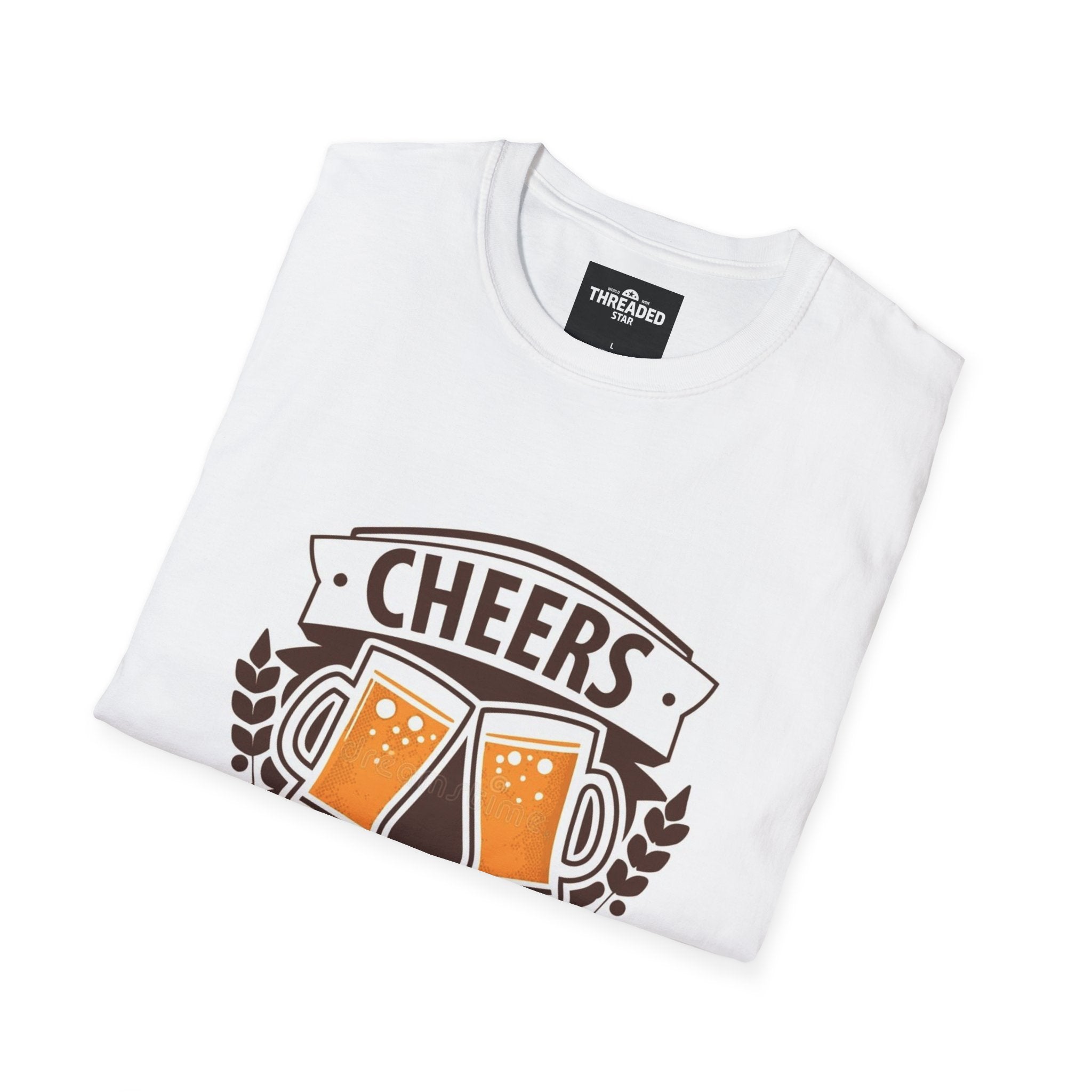 Cheers Mate Beer Unisex T-Shirt — Clinking Mugs Pub Tee for Beer Lovers