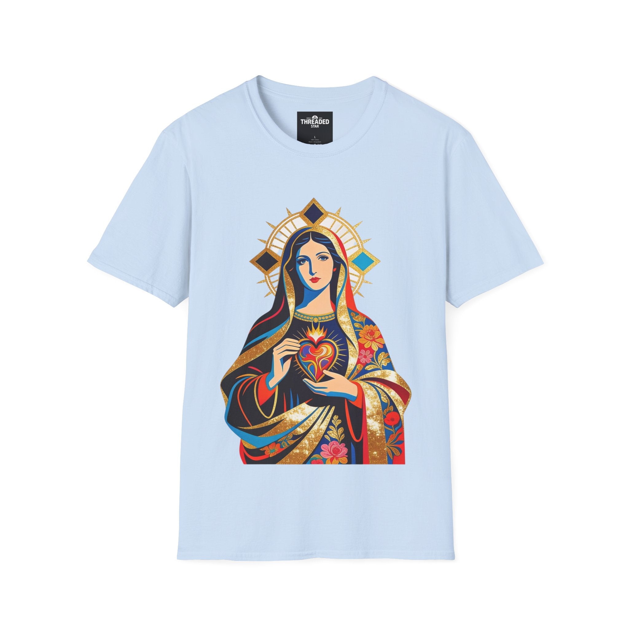 Sacred Heart Virgin Mary T-Shirt — Colorful Religious Catholic Tee