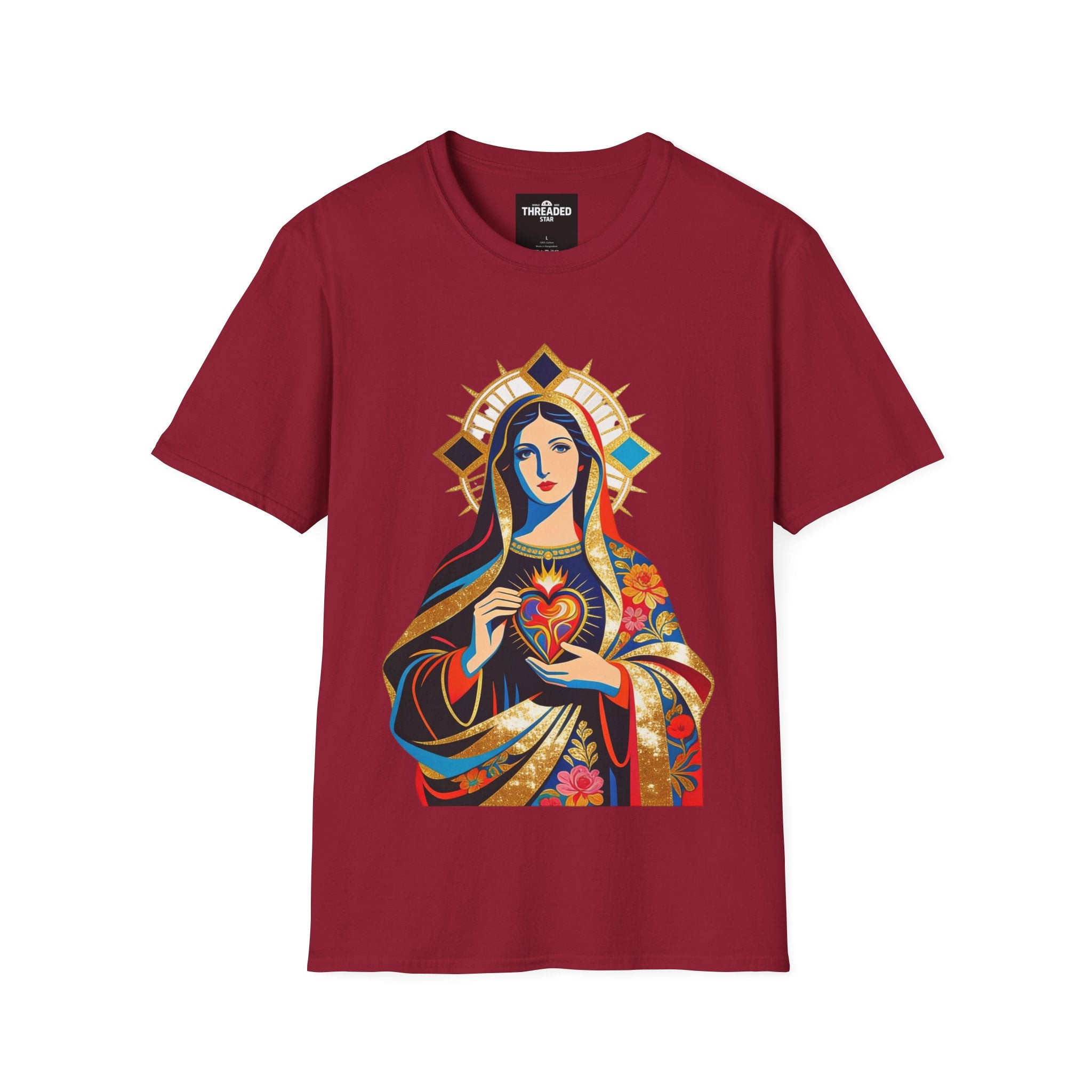 Sacred Heart Virgin Mary T-Shirt — Colorful Religious Catholic Tee