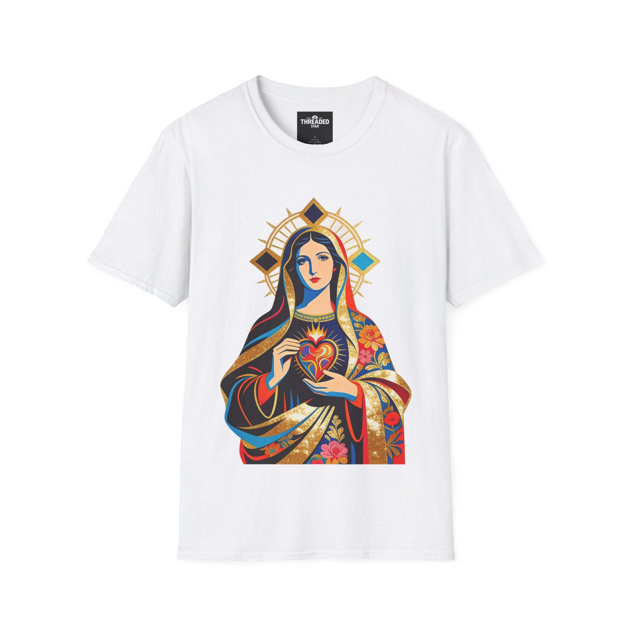 Sacred Heart Virgin Mary T-Shirt — Colorful Religious Catholic Tee