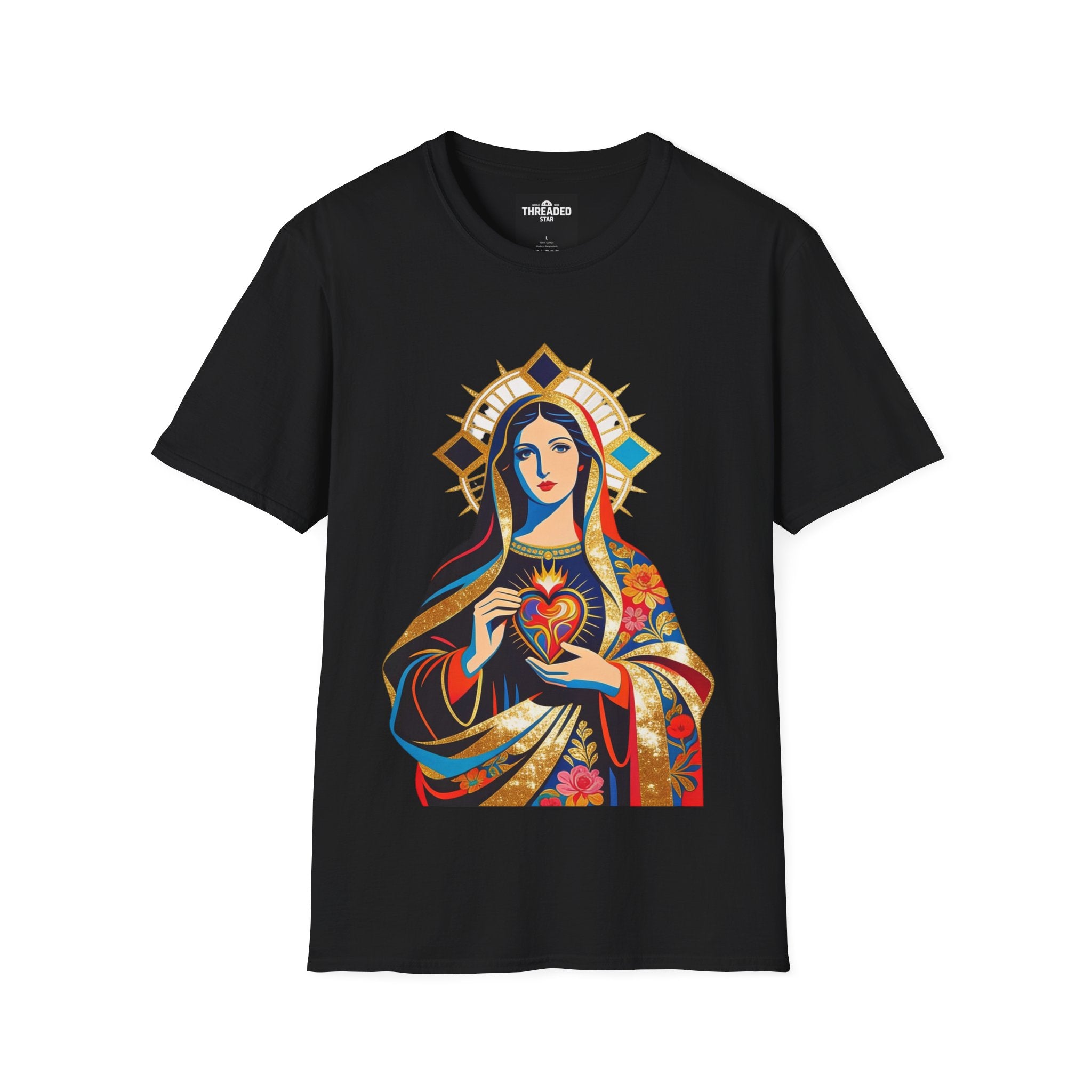 Sacred Heart Virgin Mary T-Shirt — Colorful Religious Catholic Tee