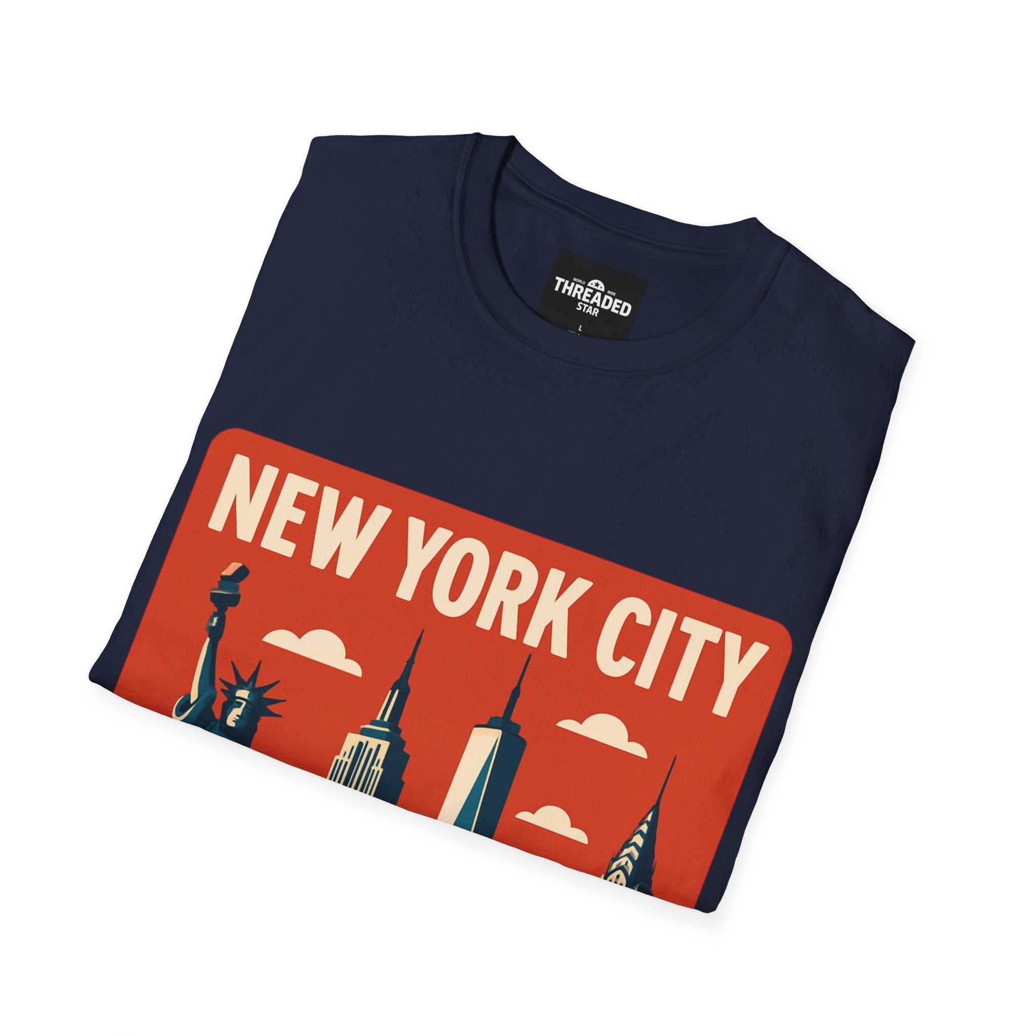 New York City Skyline T-Shirt – Retro Statue of Liberty Design