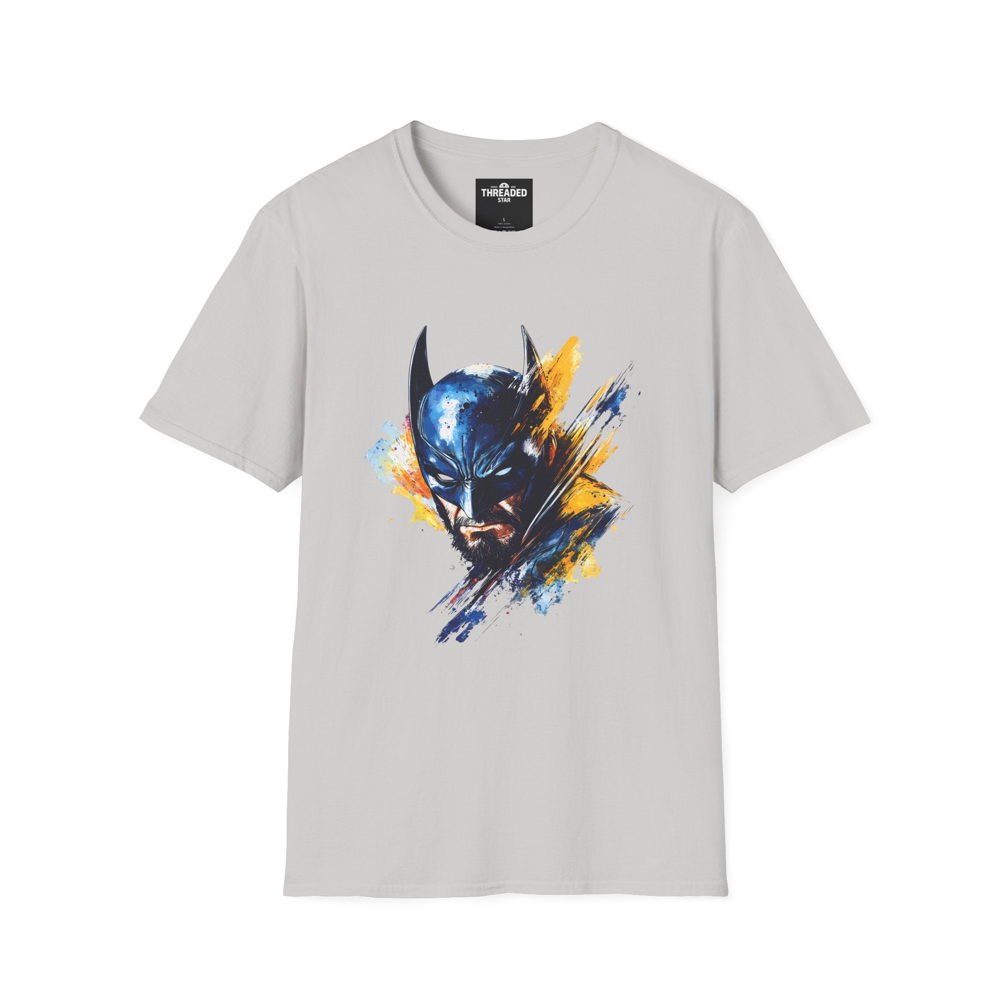 Batman Watercolor Portrait T-Shirt — Abstract Superhero Graphic Tee