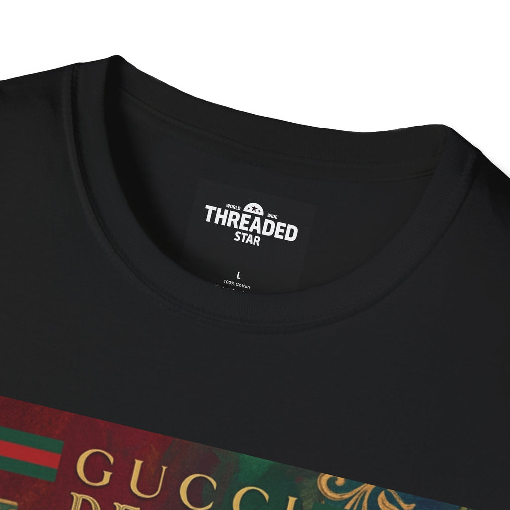 Designer Vintage-Inspired T-Shirt — 'Gucci Design' Floral Graphic