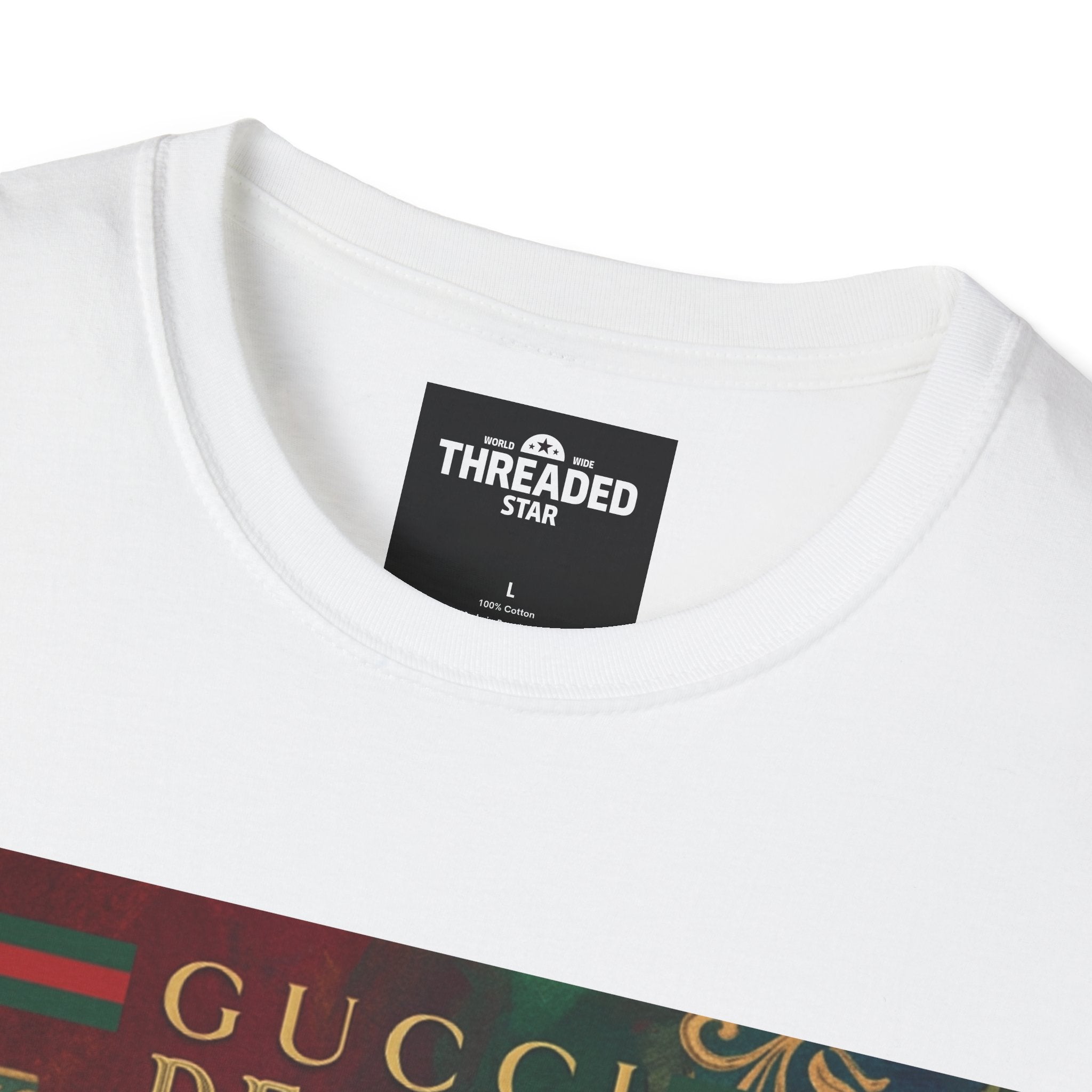 Designer Vintage-Inspired T-Shirt — 'Gucci Design' Floral Graphic