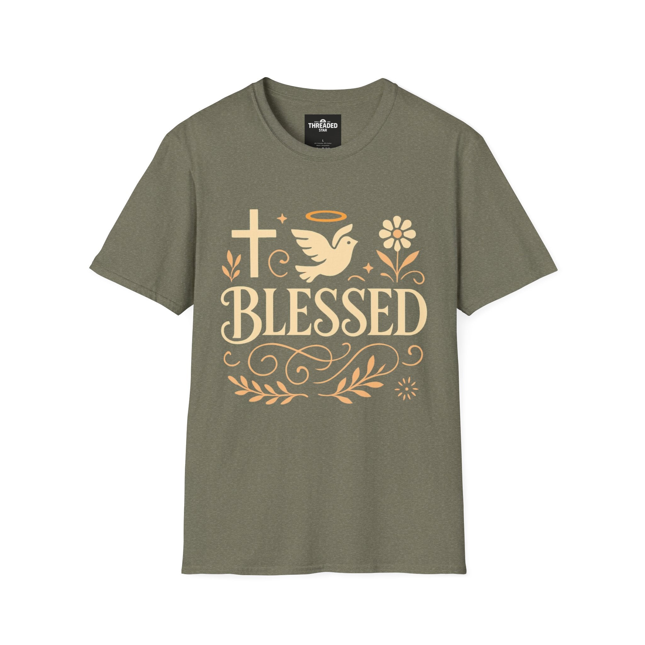 Blessed Floral Tee — Christian Faith Inspirational T-Shirt