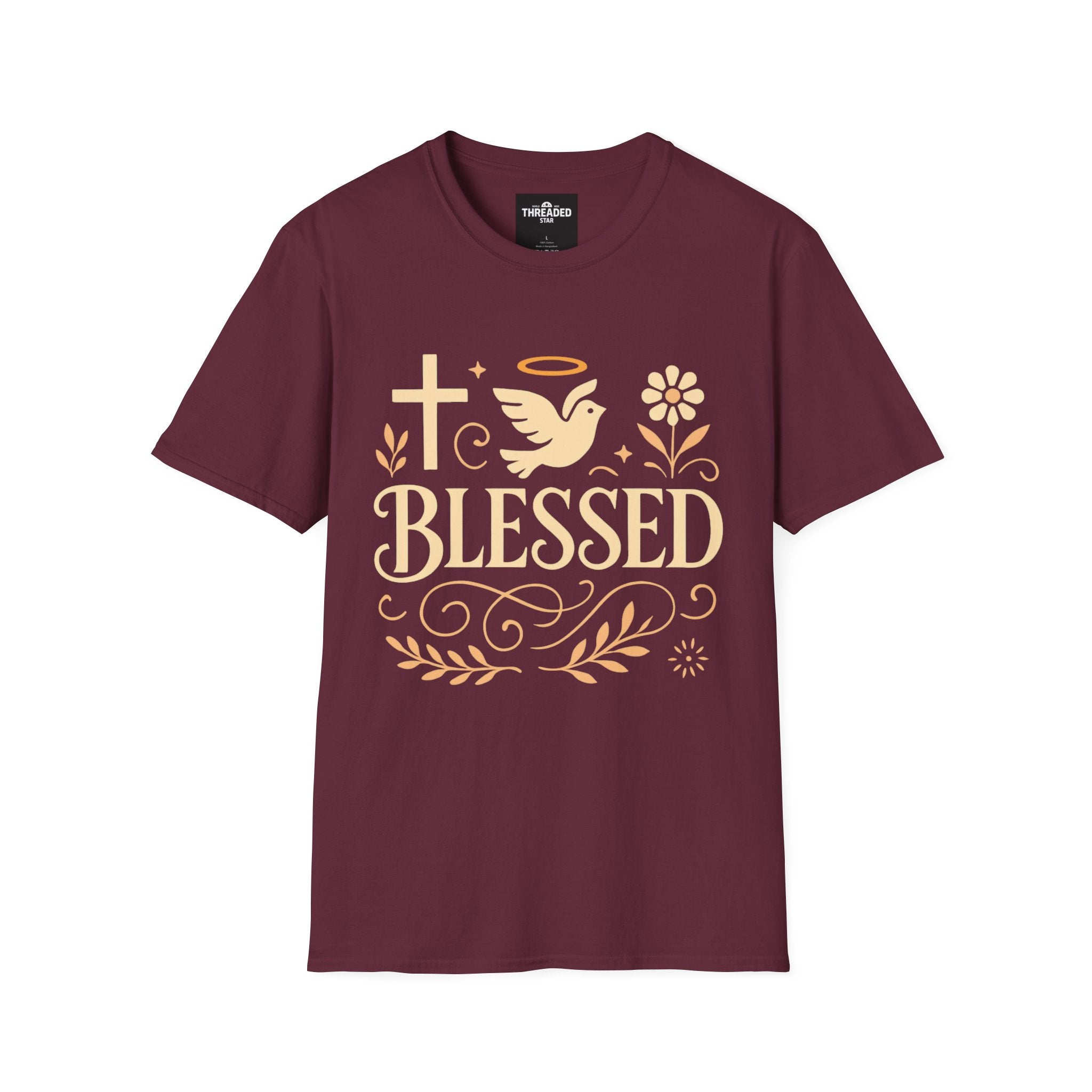Blessed Floral Tee — Christian Faith Inspirational T-Shirt