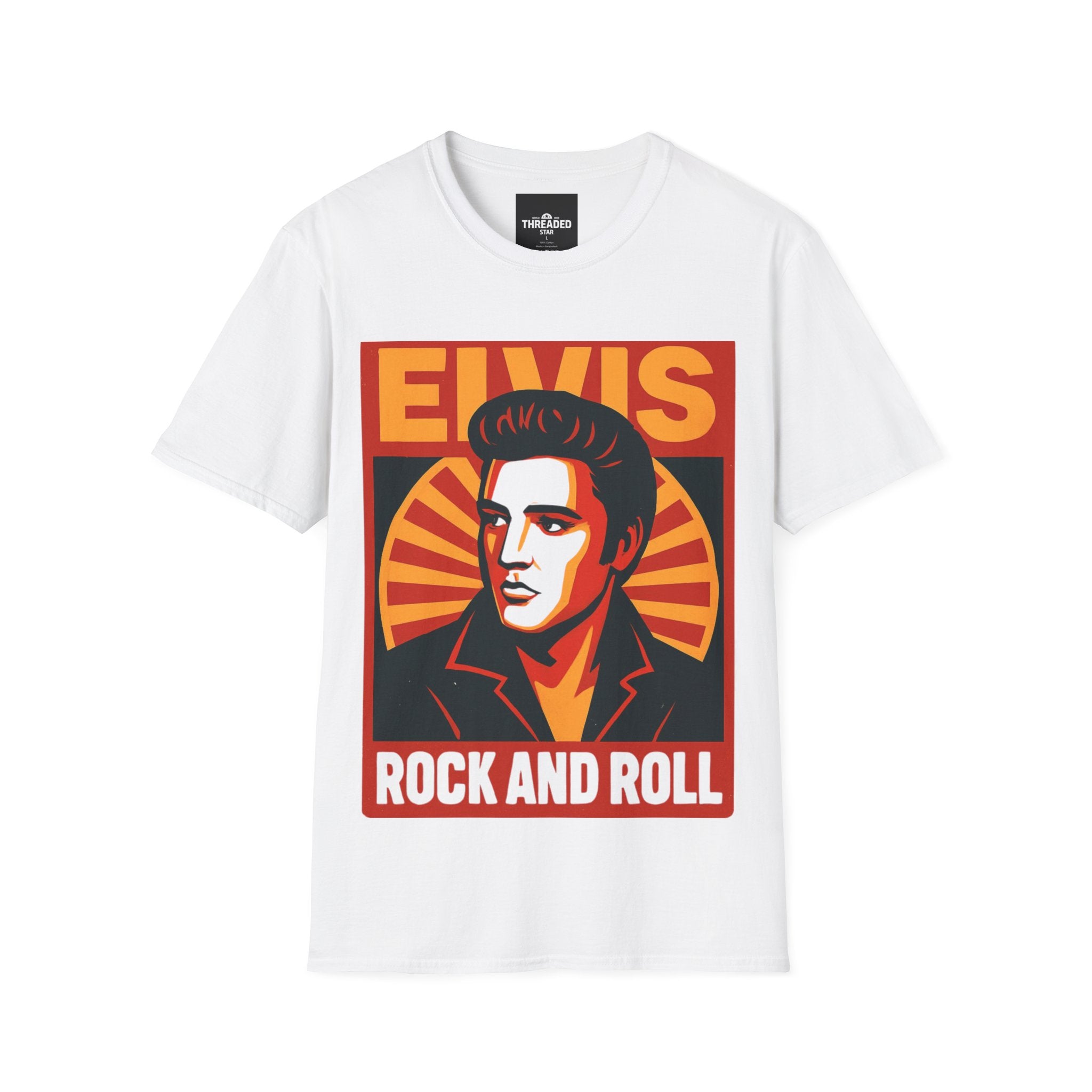 Rock & Roll Poster T-Shirt — Retro 'ELVIS' Graphic Tee