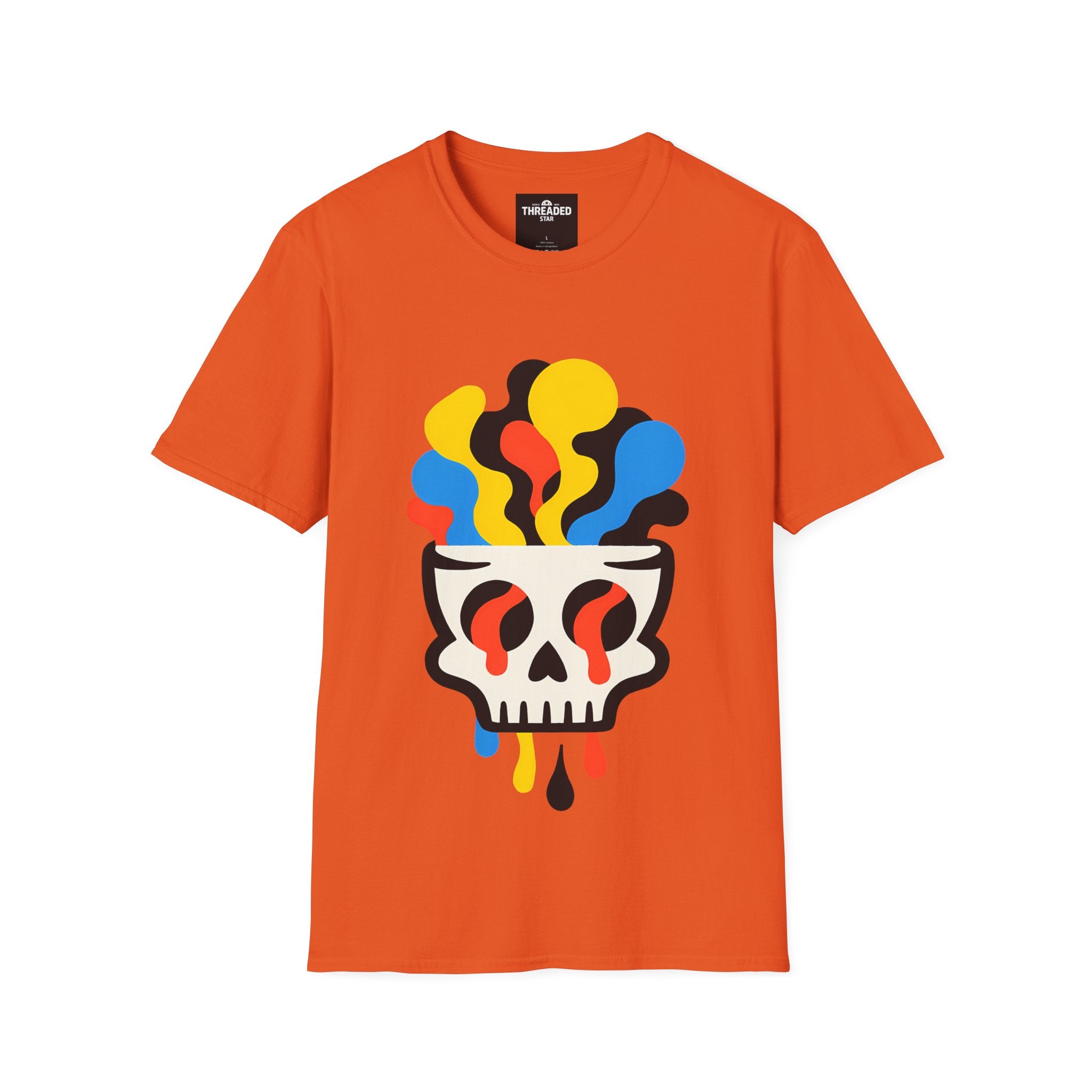 Psychedelic Skull Tee — Colorful Melting Skull Graphic T-Shirt