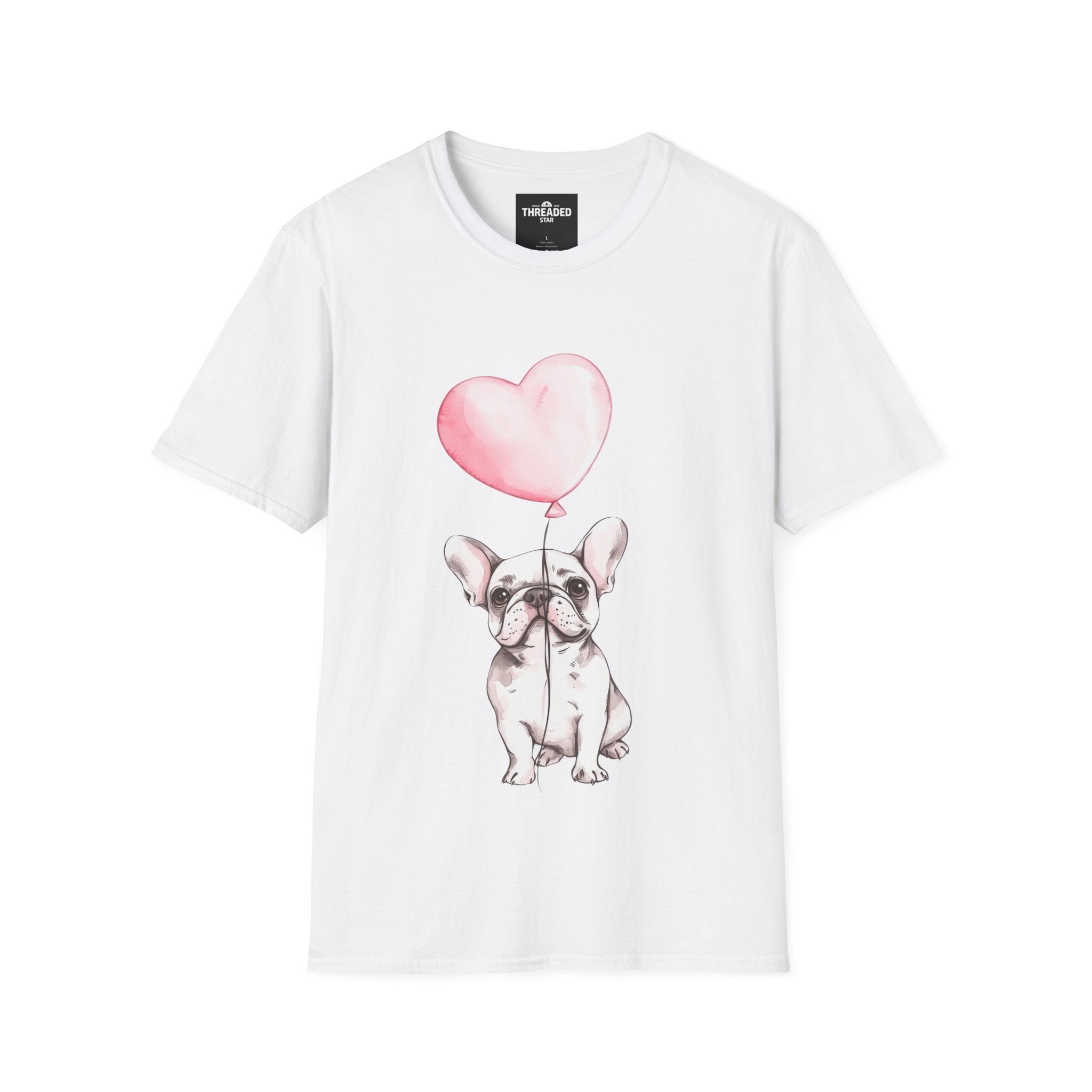 French Bulldog with Heart Balloon T-Shirt