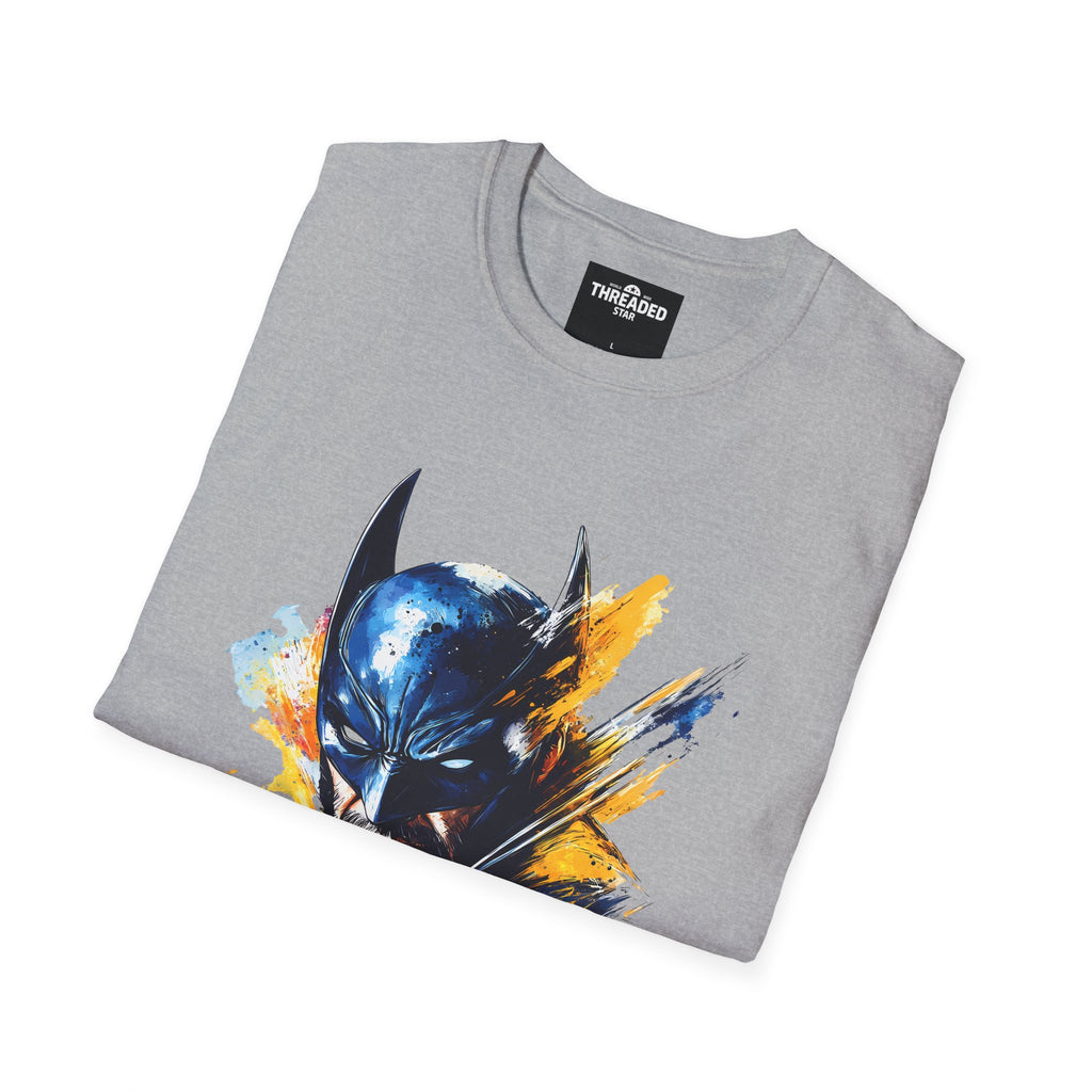 Batman Watercolor Portrait T-Shirt — Abstract Superhero Graphic Tee